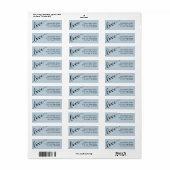 Light Blue Black Love Script Return Address ラベル (フルシート)