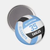 light blue black volleyball team colors girls boys マグネット (正面/裏面)