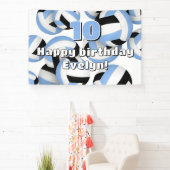 light blue black volleyballs kids birthday party 横断幕 (インサイチュ)