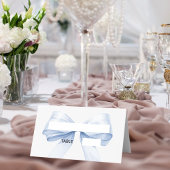 Light blue Bow Place Cards Elegant Folded プレイスカード