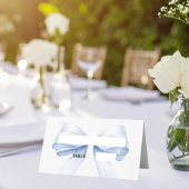 Light blue Bow Place Cards Elegant Folded プレイスカード