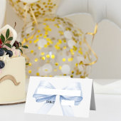 Light blue Bow Place Cards Elegant Folded プレイスカード