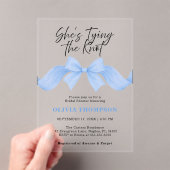 Light Blue Bow She's Tying the Knot Bridal Shower アクリル招待状 (インサイチュ (ポータブル))