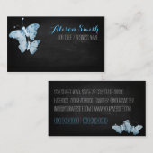 Light blue Butterflies on black chalkboard 名刺 (正面/裏面)
