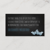 Light blue Butterflies on black chalkboard 名刺 (裏面)
