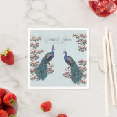 Light Blue Chic Teal Peacock Wedding スタンダードカクテルナプキン (インサイチュ)