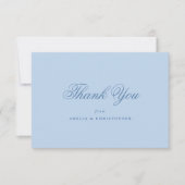 Light Blue Classic Wedding Thank You Card サンキューカード (正面)