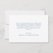 Light Blue Classic Wedding Thank You Card サンキューカード (裏面)