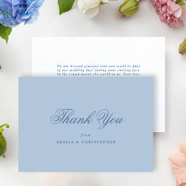 Light Blue Classic Wedding Thank You Card サンキューカード