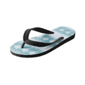 Light Blue Coastal Angelfish Stripes キッズビーチサンダル (アングル)