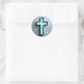 Light Blue Cristian Cross ラウンドシール (バッグ)