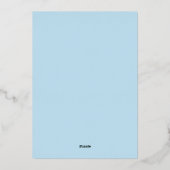 Light Blue Cross Baptism invitation Gold  箔招待状 (裏面)