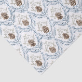 Light Blue Damask Pattern with Pine Cones 薄葉紙 (詳細)