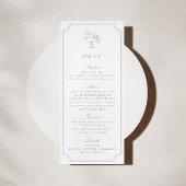 Light Blue Double Frame Wedding Menu 招待状