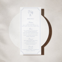 Light Blue Double Frame Wedding Menu 招待状