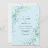 Light Blue Dreamy Spring Wedding 招待状 (正面)