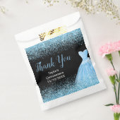 Light Blue Dress Faux Glitter Quinceanera フェイバーバッグ (封をした状態)