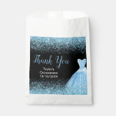 Light Blue Dress Faux Glitter Quinceanera フェイバーバッグ (正面)