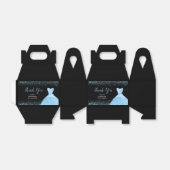 Light Blue Dress Faux Glitter Quinceanera フェイバーボックス (折り畳みなし)