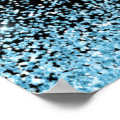 Light Blue Dress Faux Glitter Quinceanera Welcome ポスター (角)