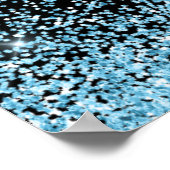 Light Blue Dress Faux Glitter Sweet 16 Welcome ポスター (角)