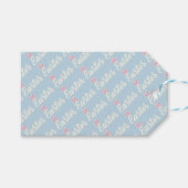 Light Blue “Easter” Script  ギフトタグ (正面(横))