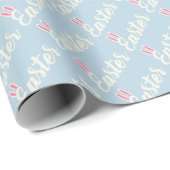 Light Blue “Easter” Script Wrapping Paper ラッピングペーパー (ロールコーナー)