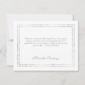 Light Blue Elegant Floral Quinceanera サンキューカード (裏面)