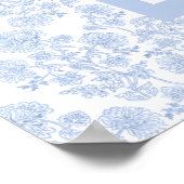 Light Blue Elegant Floral Toile Seating Chart ポスター (角)