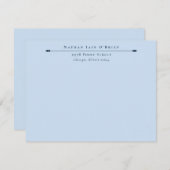 Light Blue Elegant Personalized With Name Address ノートカード (正面/裏面)