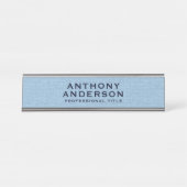 Light Blue Fabric Texture デスクネームプレート (正面)