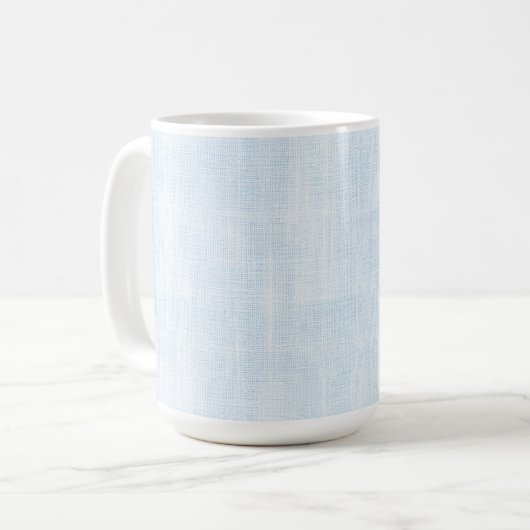Light Blue Faux Linen Bridal Shower コーヒーマグカップ (正面左)