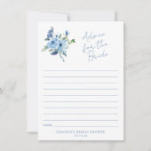 Light Blue Floral Advice for the Bride Card (正面)