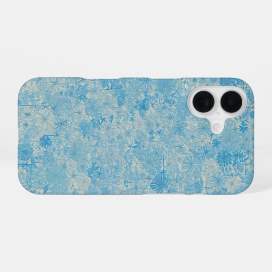 Light Blue Floral Field Phone Case iPhone 16ケース (裏面横)