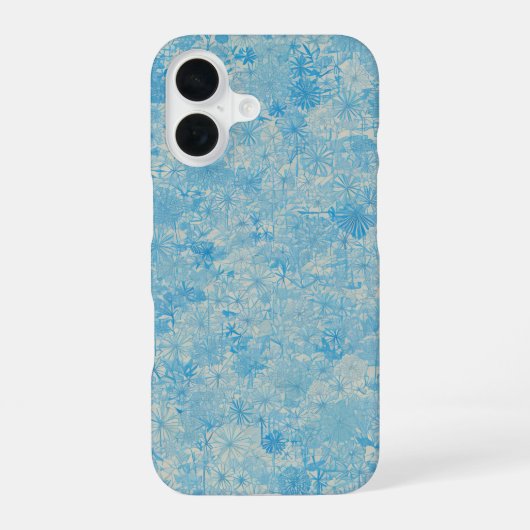 Light Blue Floral Field Phone Case iPhone 16ケース (裏面)