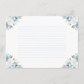 Light Blue Floral Spring Bridal Shower Recipe Card エンクロージャーカード (裏面)