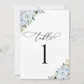 Light Blue Floral Wedding Table Number Card (正面)