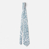 Light Blue Flowers and Leaves ネクタイ (裏面)