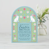 Light Blue Folk Art Easter Brunch Arch Invitation 招待状 (スタンド正面)
