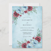 Light Blue Frosted Winter Wedding 招待状 (正面)