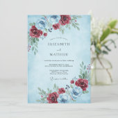 Light Blue Frosted Winter Wedding 招待状 (スタンド正面)