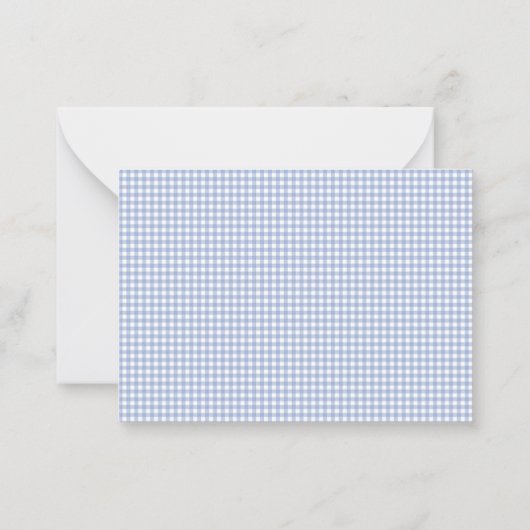 Light Blue Gingham Plaid ノートカード (裏面)