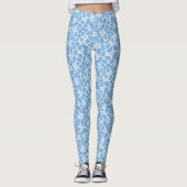 Light Blue Giraffe Print Mosaic レギンス (正面)