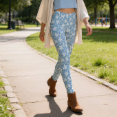 Light Blue Giraffe Print Mosaic レギンス