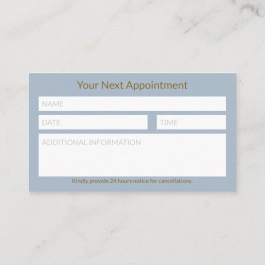 Light Blue Gold Caduceus Fine Professional Medical 予約カード (裏面)