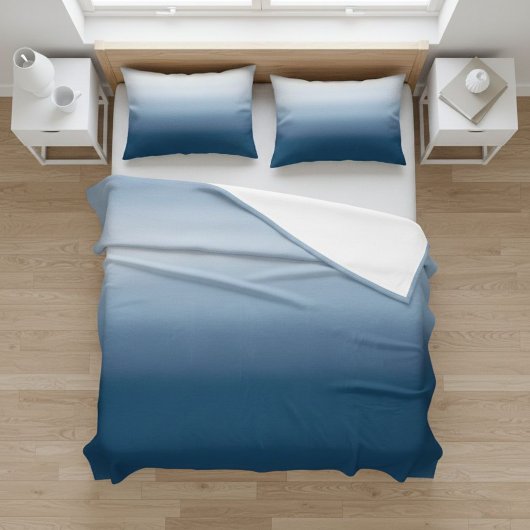 Light Blue Gradient Fleece Blanket - Cozy Home フリースブランケット