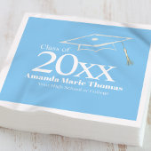 Light Blue Graduation Cap Class of 20XX Name スタンダードカクテルナプキン