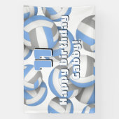 light blue gray volleyballs kids birthday party 横断幕 (縦)