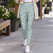 Light Blue Grey Cheetah Spots レギンス