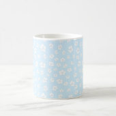Light Blue Hibiscus Floral コーヒーマグカップ (中央)